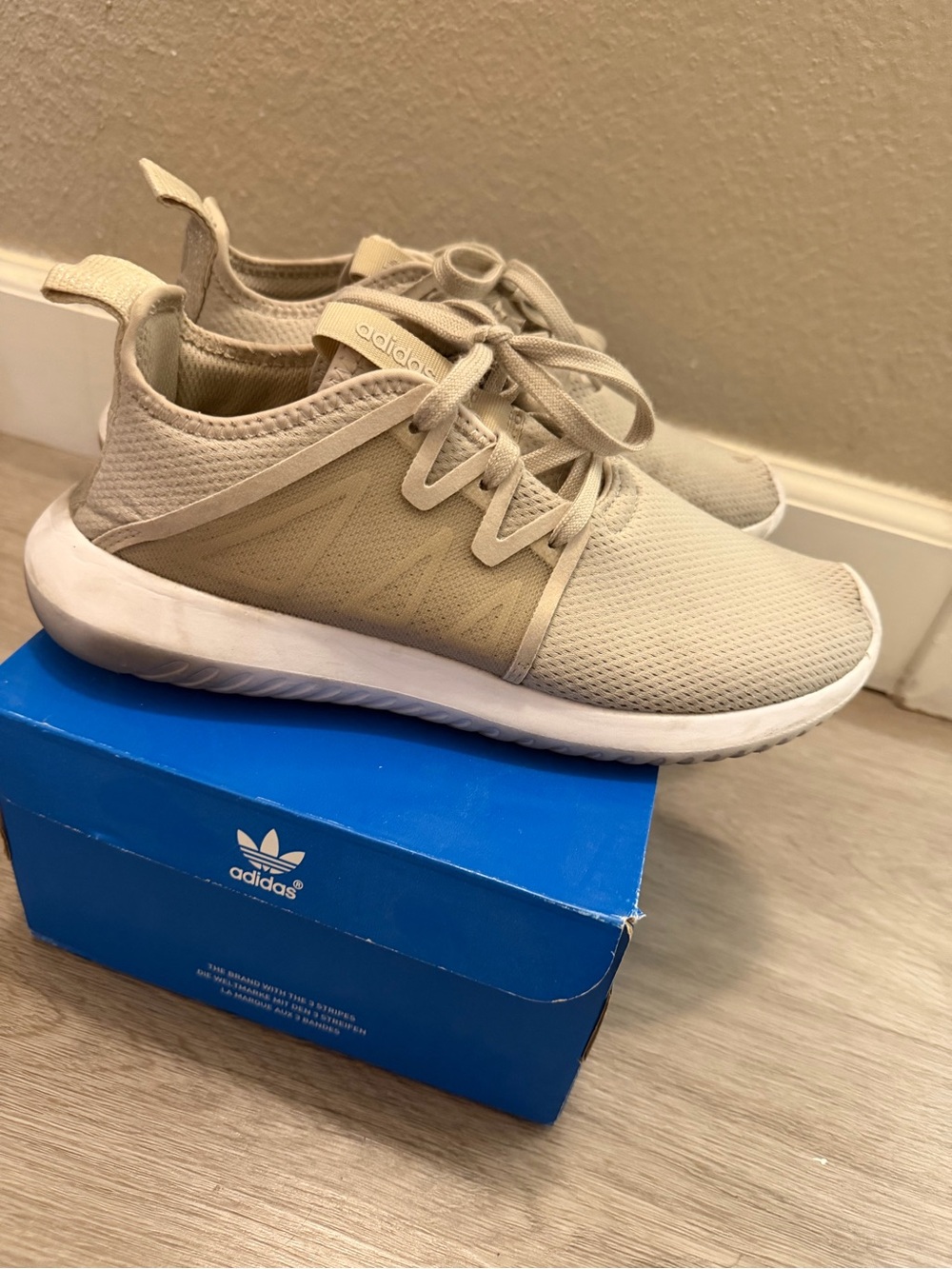 adidas Neutral Tan Knit Slip-On Sneakers